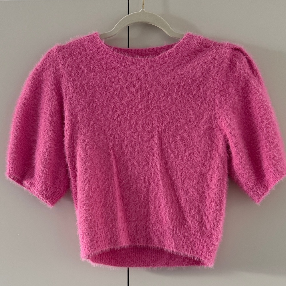 Buddy Love pink short sleeve sweater